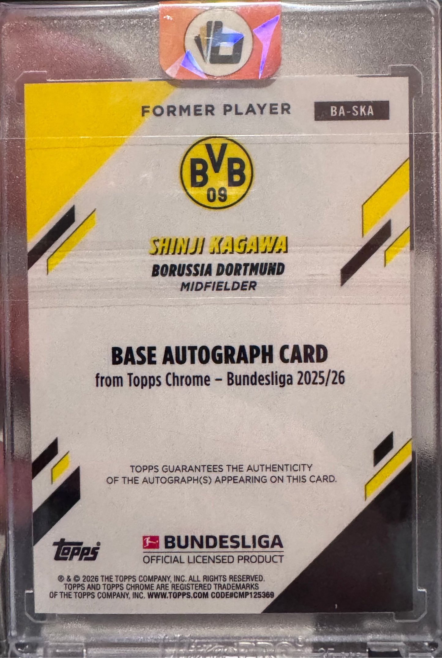 2025/26 Topps Chrome Bundesliga Shinji Kagawa Autograph Autogrammkarte /25