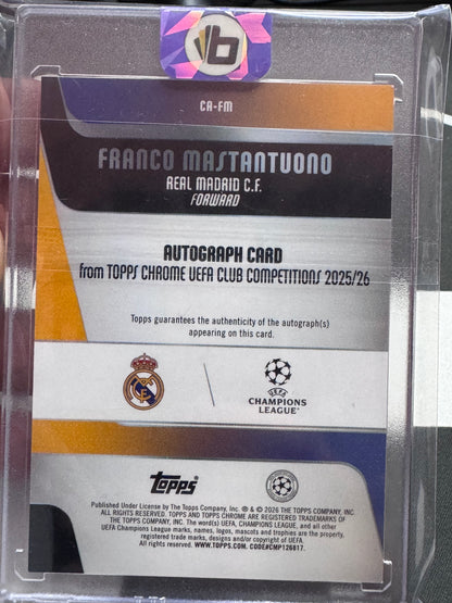 2025/26 Topps Chrome UCC Franco Mastantuono Lava Autograph /75