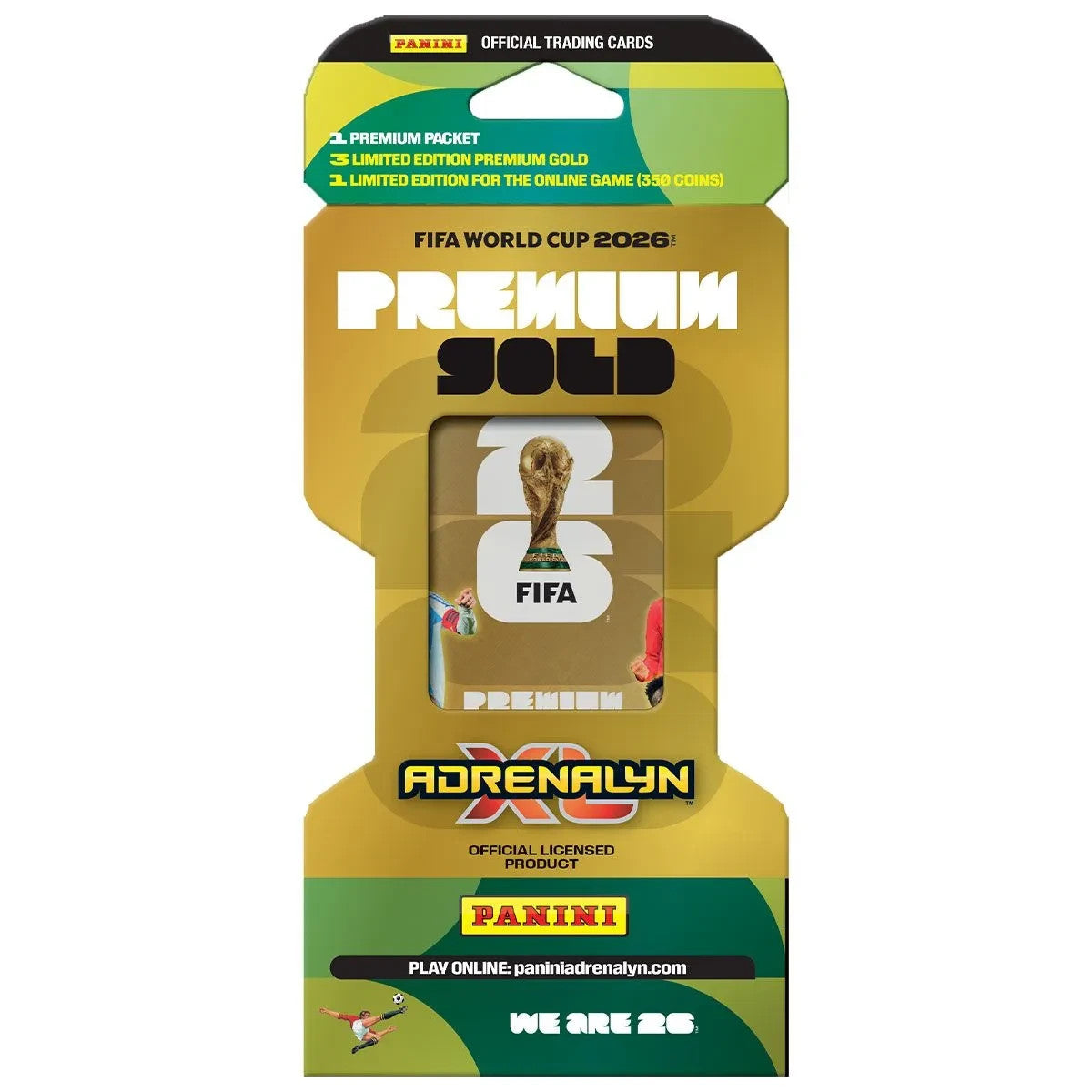 Panini Adrenalyn XL FIFA Weltmeisterschaft 2026 Premium Gold Booster Pack Verpackung