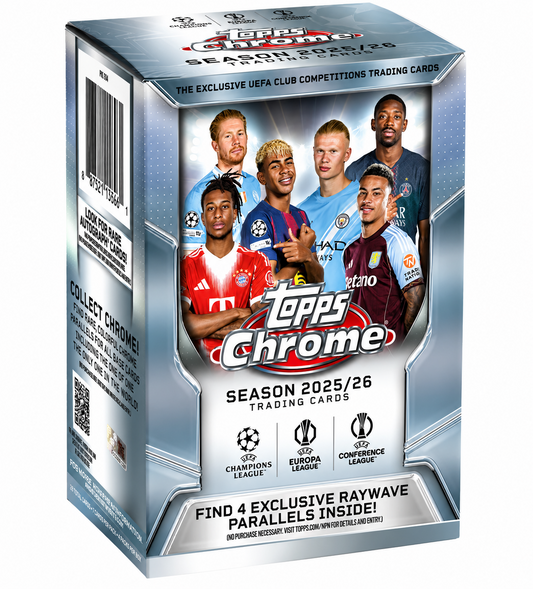 2025-26 TOPPS Chrome UEFA Club Competitions Value Blaster Box
