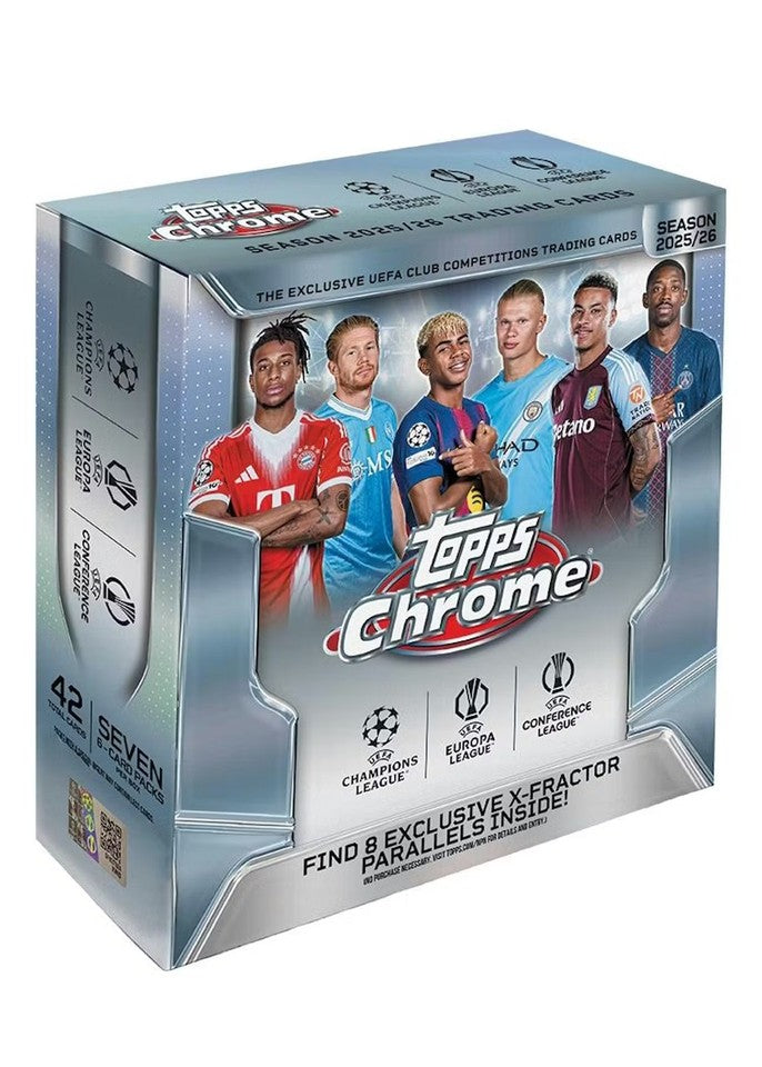 2025-26 TOPPS Chrome UEFA Club Competitions Mega Box