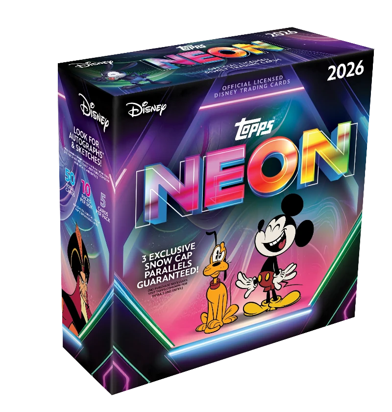 Topps Disney Neon Mega Box Sammelkarten Box Vorderseite