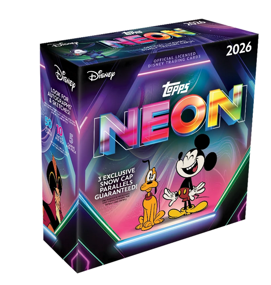 Topps Disney Neon Mega Box Sammelkarten Box Vorderseite