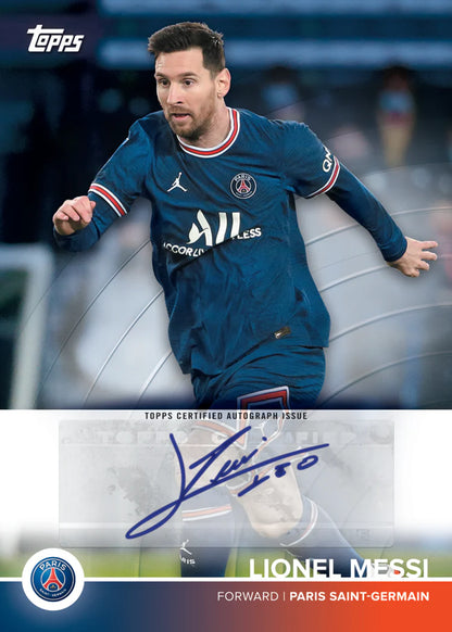 Topps Paris Saint-Germain Team Set 2021/22 Lionel Messi Autogramm